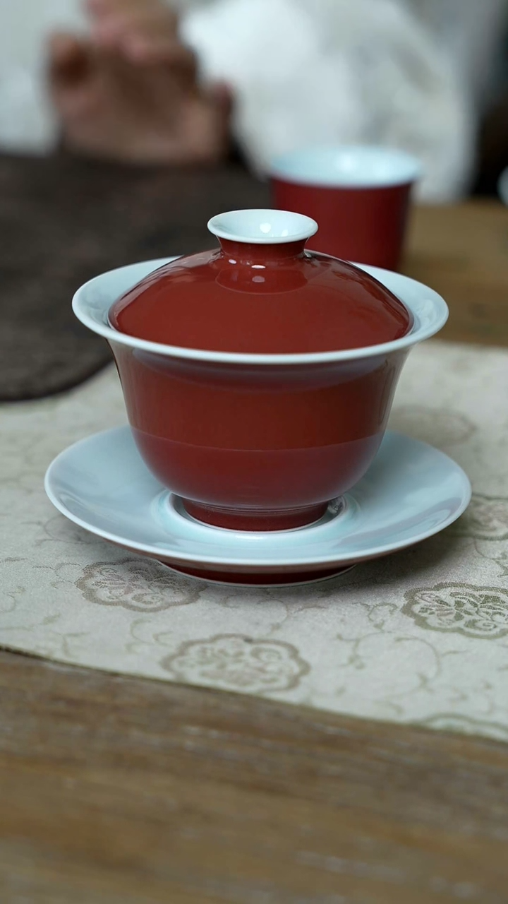 【闪购商品】/C63霁红三才盖碗