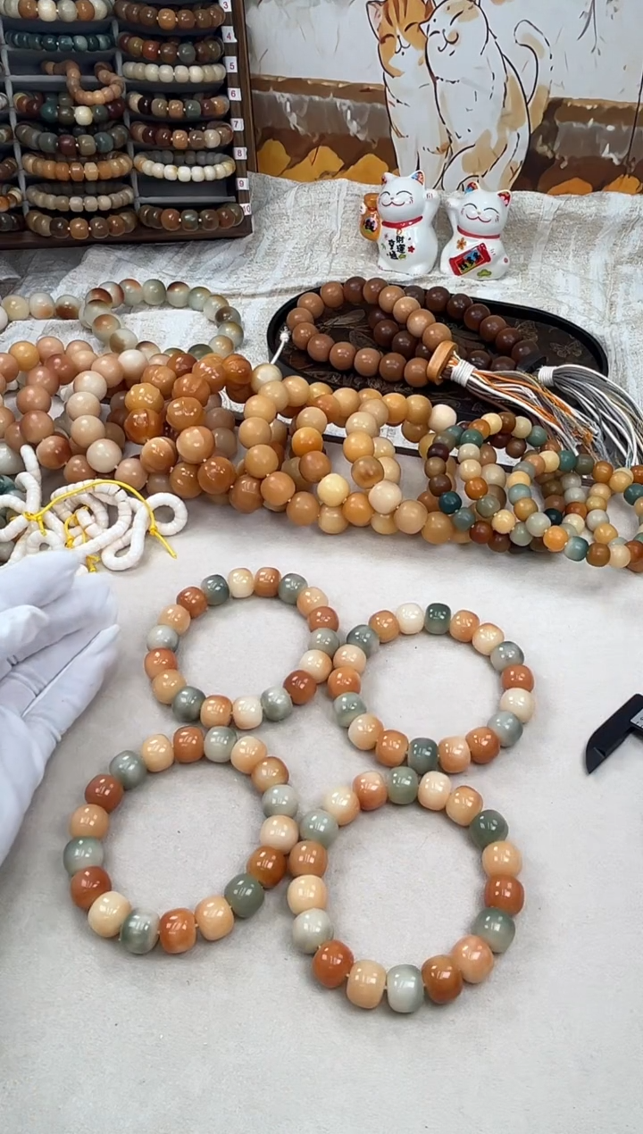 菩提根/象牙果手串d889卡15 水磨微瑕