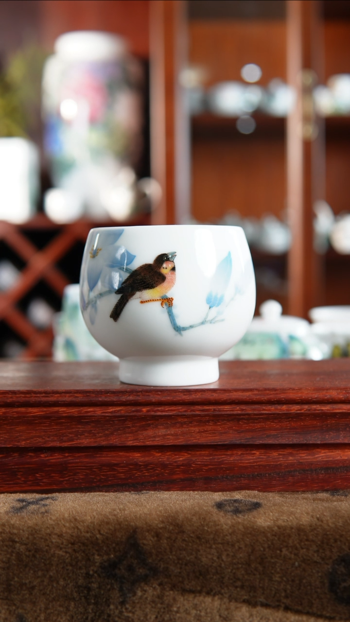【闪购商品】其他玉泥玉兰花鸟主人杯