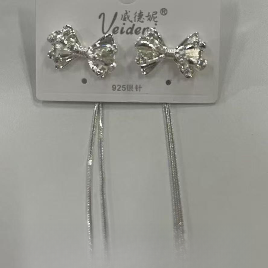 铜合金耳饰 蝴蝶结植物花卉女耳钉简约饰品轻奢精致小众N3529