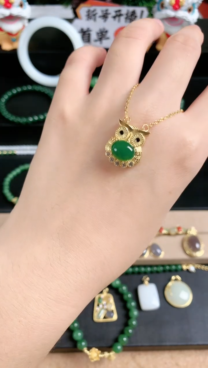 吊坠(不含链)银S925镶嵌和田玉1