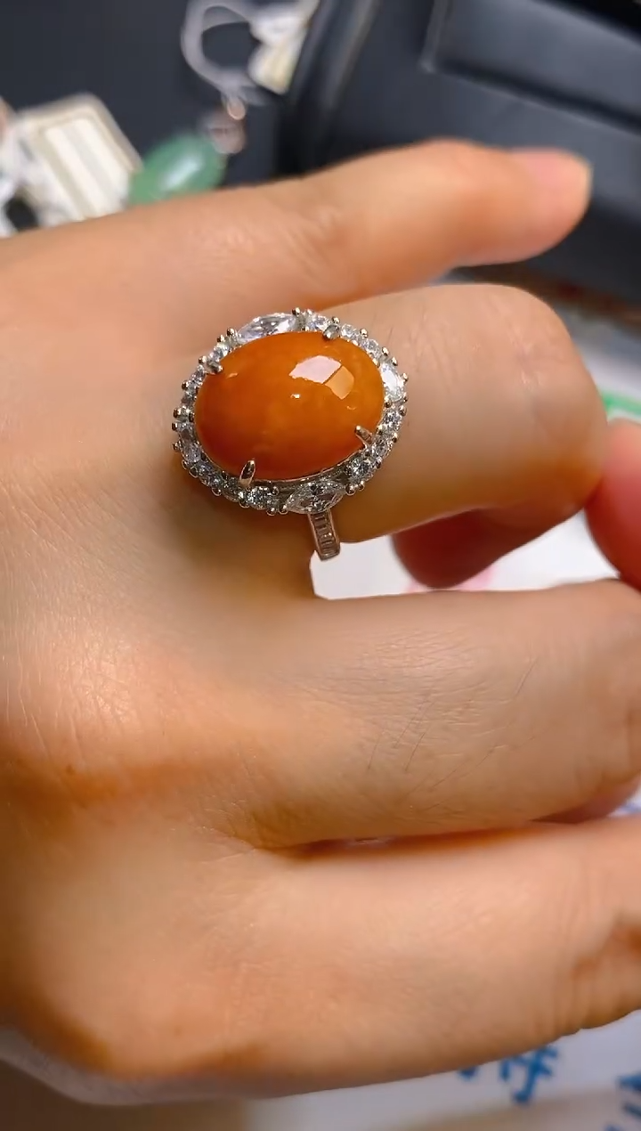 【闪购商品】翡翠耳饰银S925镶嵌天然A货翡翠1