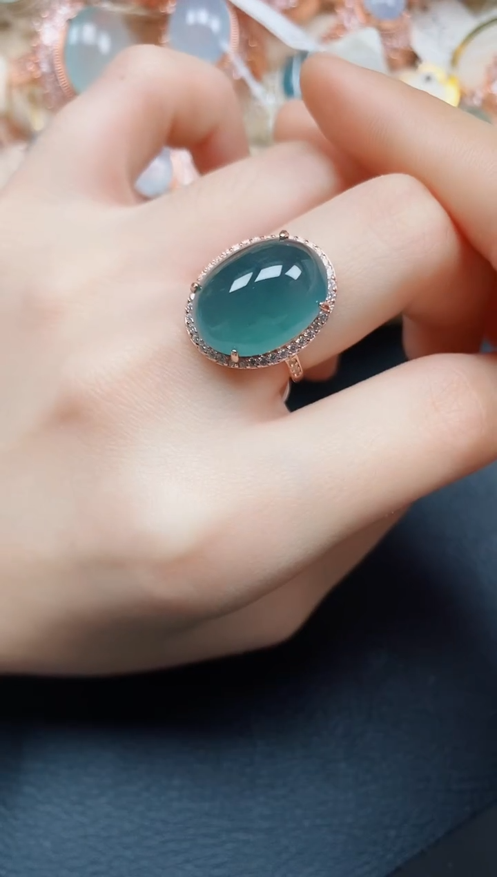 【闪购商品】翡翠戒指银S925镶嵌翡翠