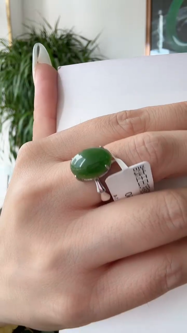 和田玉银S925镶嵌颈饰戒指活口荣倩