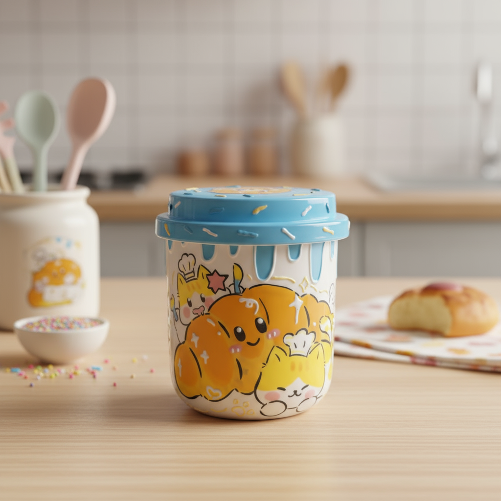 DIY景德镇创意手绘陶瓷卡通重工可爱小猫吸管杯