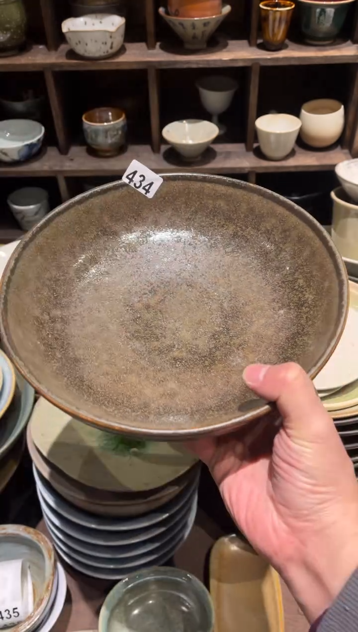 【闪购商品】瓷片434玻化绿手工大盘1个