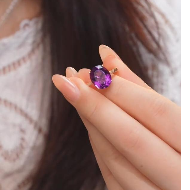 珠宝礼物【歪歪】紫水晶戒指（加加）18K金镶嵌S1924