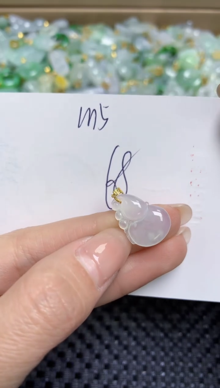 【闪购商品】翡翠颈饰18K金镶嵌天然缅甸A货翡翠