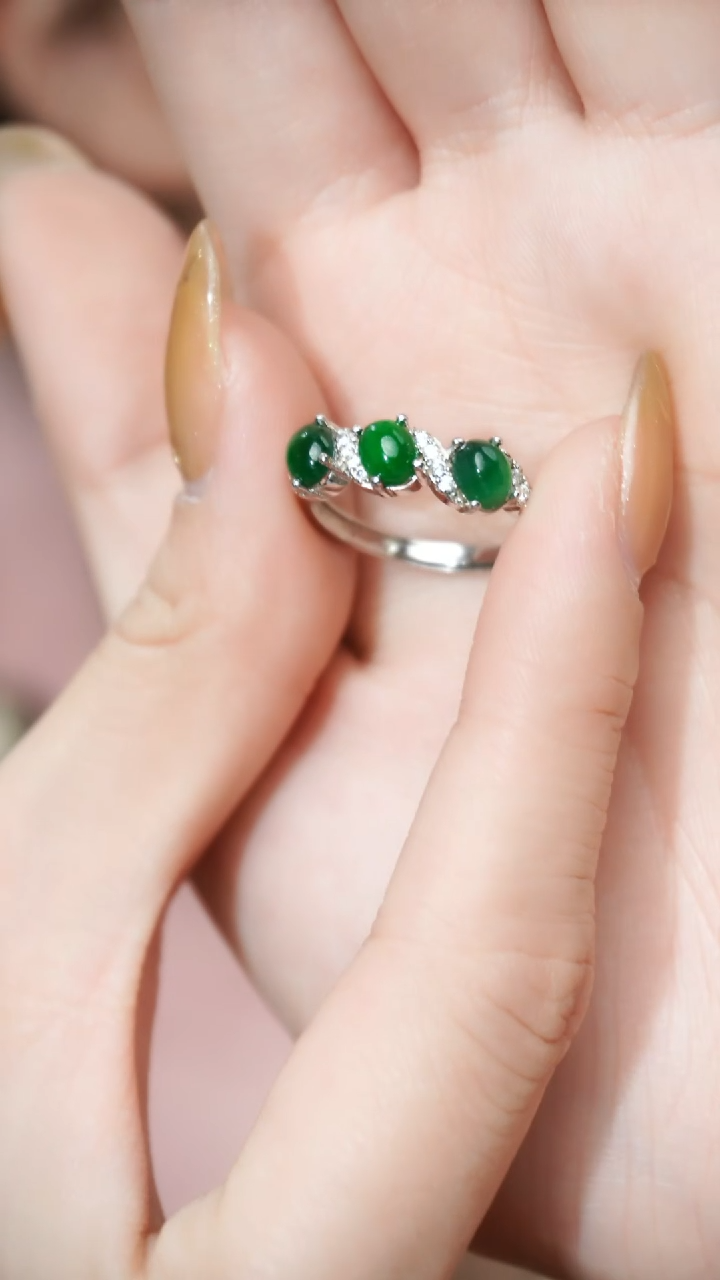 【闪购商品】翡翠戒指银S925镶嵌戒指