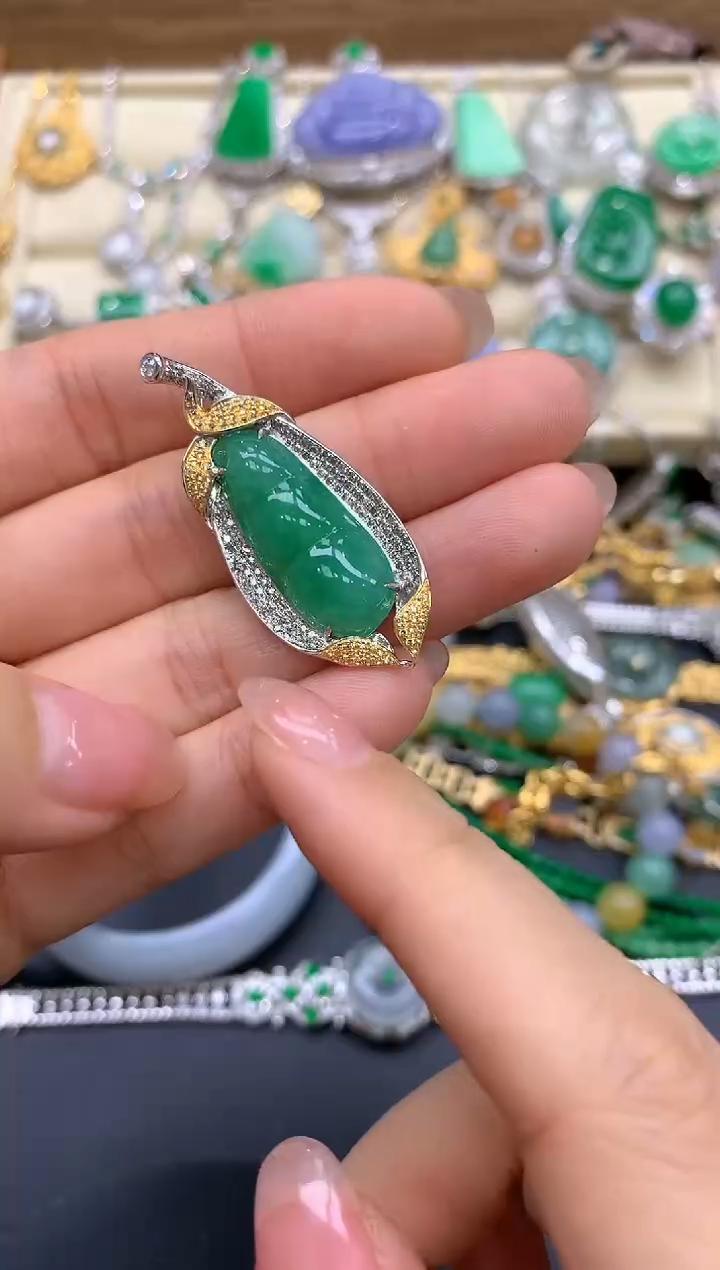 【闪购商品】翡翠颈饰18K金镶嵌487-中国好珍宝