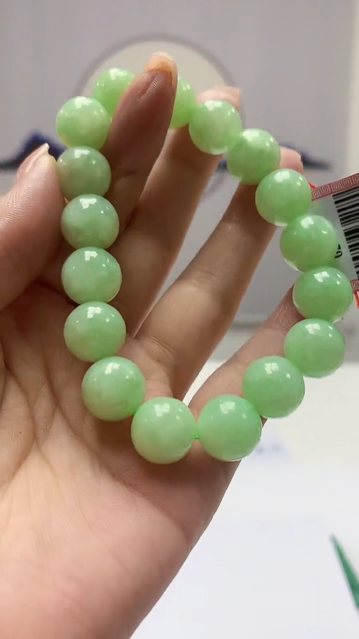 【闪购商品】定制翡翠未镶嵌4852ms-毛货252手串