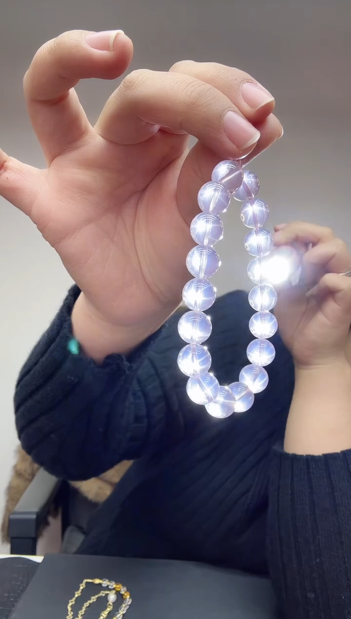 未镶嵌手链水晶天然六芒星光粉水晶68