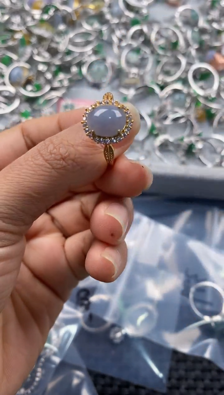 银S925镶嵌戒指翡翠222----4