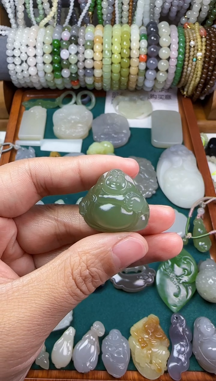 【闪购商品】和田玉无未镶嵌弥勒佛吊坠