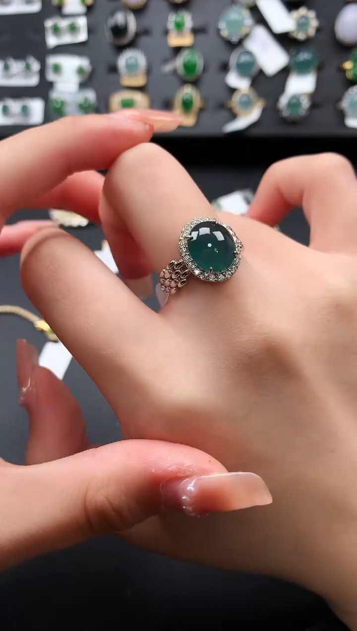 【闪购商品】翡翠戒指银S925镶嵌5214141