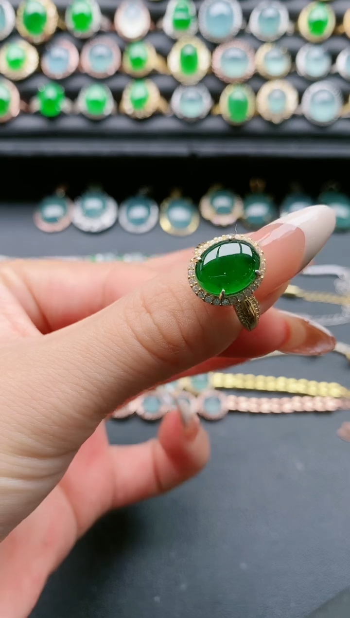 【闪购商品】翡翠戒指银S925镶嵌111111
