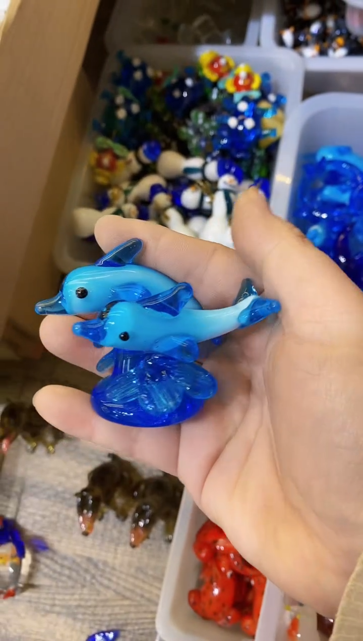【闪购商品】琉璃手工艺品双头海豚