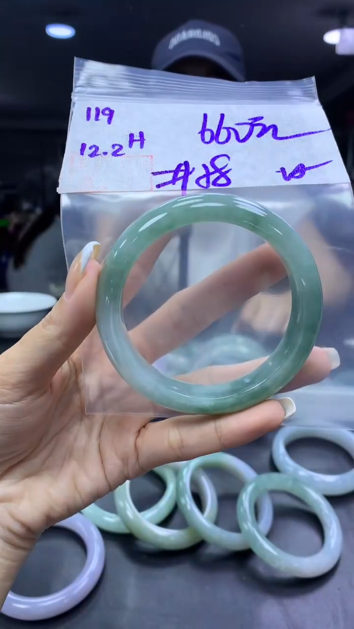 未镶嵌定制翡翠119手镯58纹+660元+拍一发一