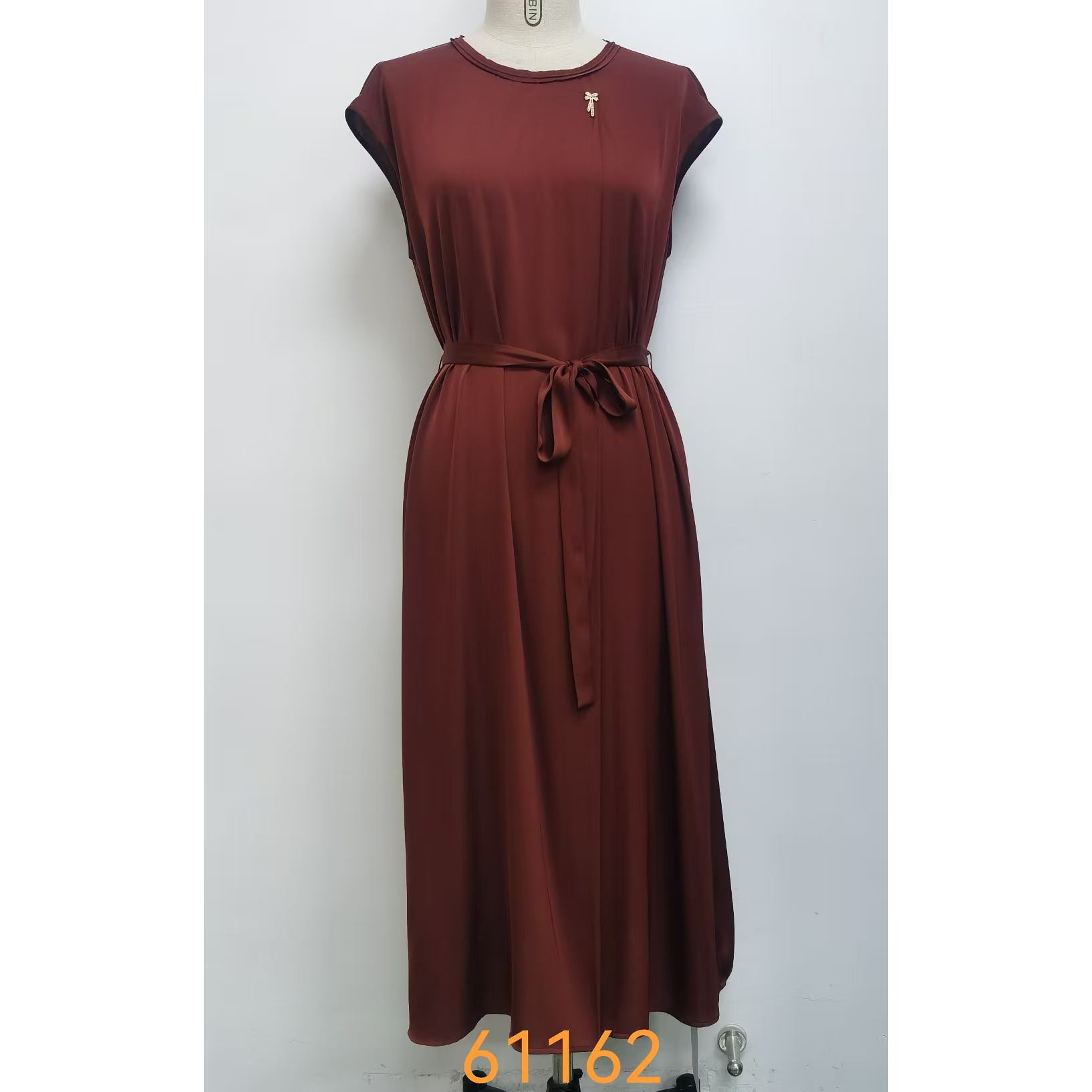 夏季新款收腰显瘦桑蚕丝连衣裙-61162