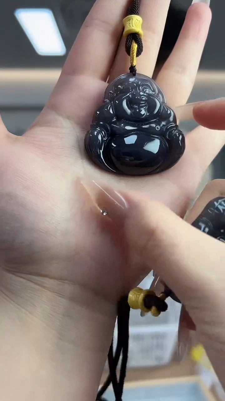 【闪购商品】和田玉烟紫佛公未镶嵌吊坠-1459