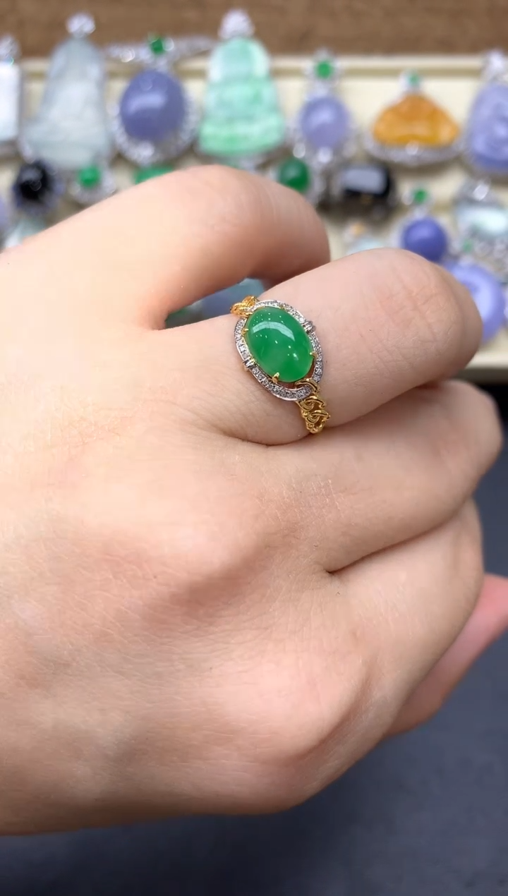 【闪购商品】翡翠戒指18K金镶嵌273-中国好珍宝