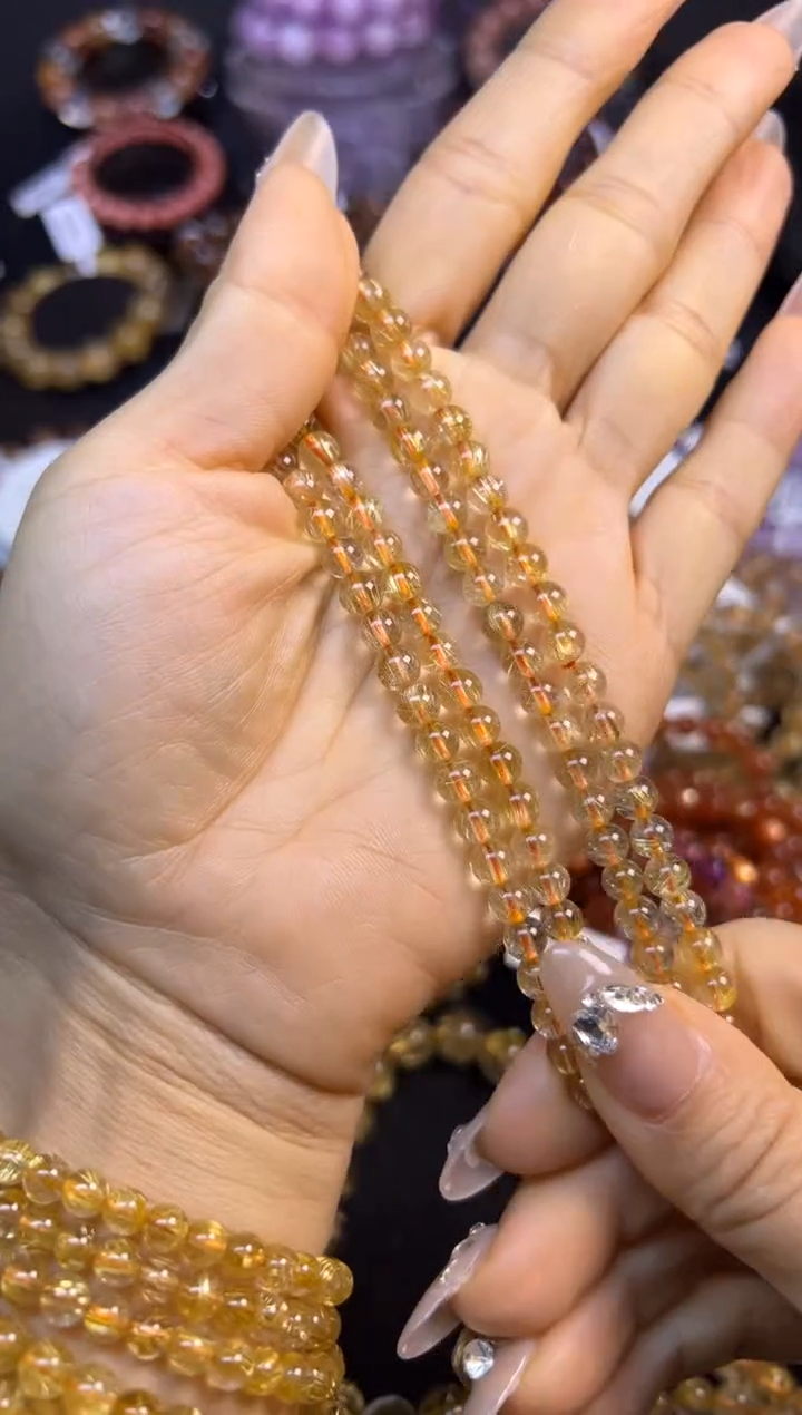 未镶嵌手串水晶金发晶三圈5.7mm