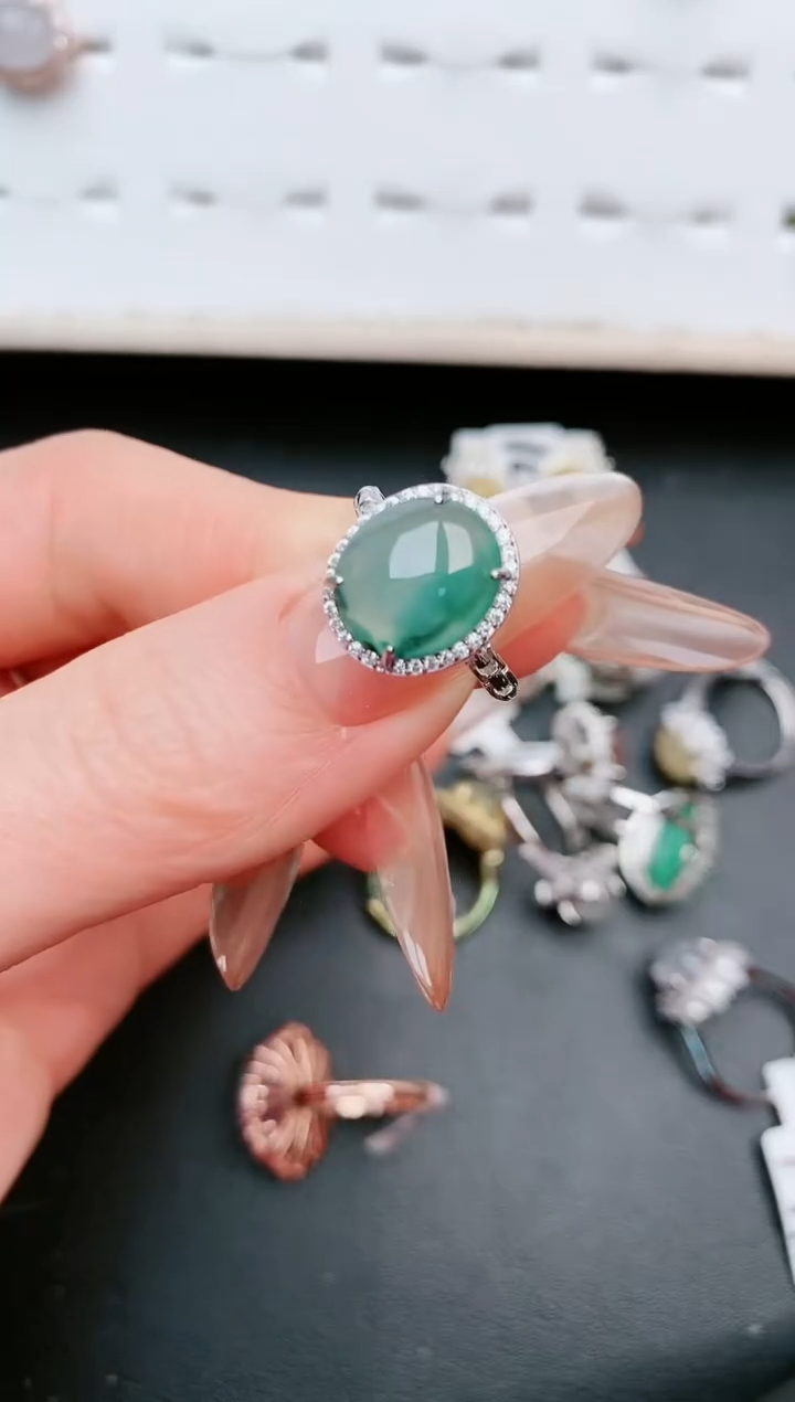 【闪购商品】翡翠戒指银S925镶嵌....