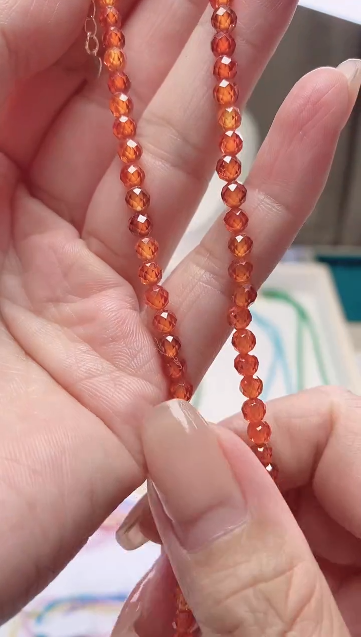 【闪购商品】石榴石（芬达石）颈饰14K金镶嵌诗颜珠宝甄选SYZB75