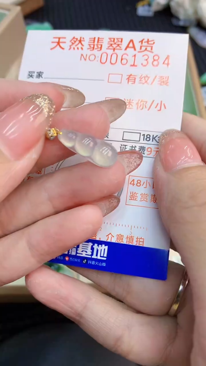 翡翠18K金镶嵌颈饰            8