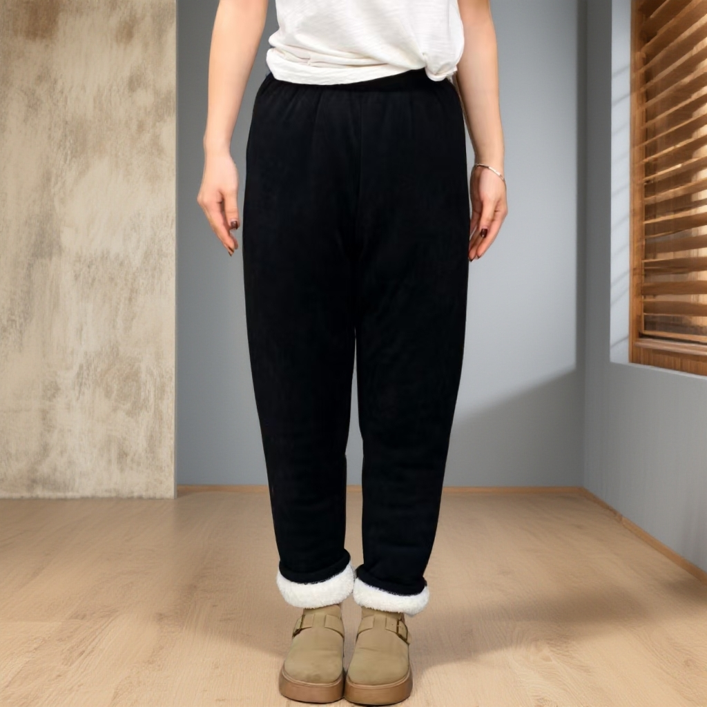 三层加厚加绒夹棉可外穿休闲宽松冬季裤子冬款女款韩版条绒裤子