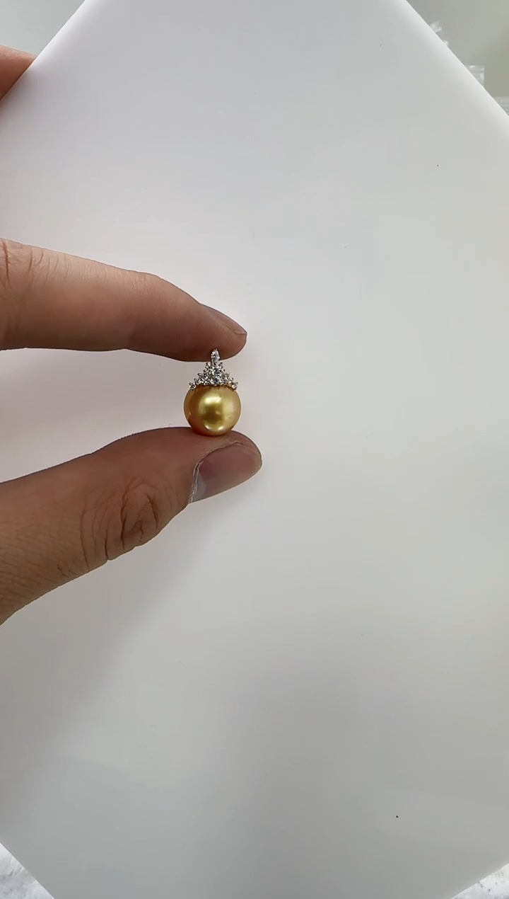 【闪购商品】海水珍珠DA18K金镶嵌ss179 金珠吊坠11【特选】