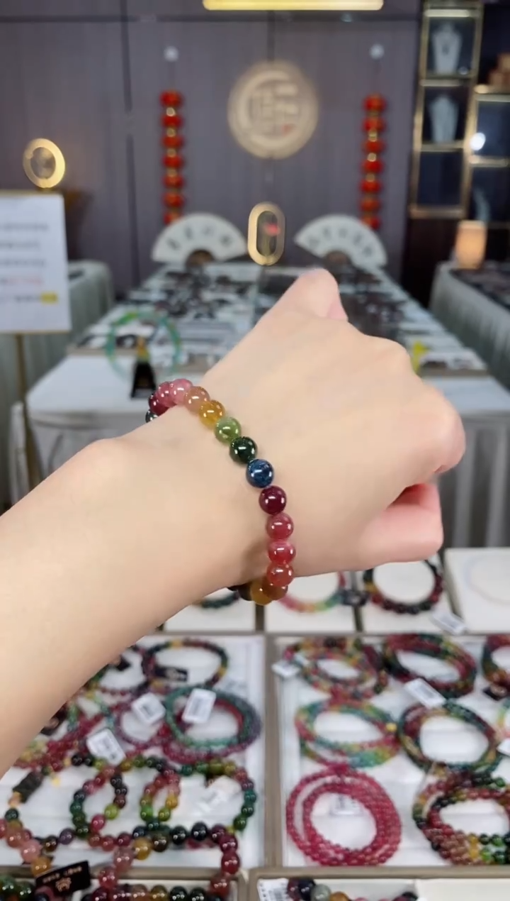 未镶嵌老矿碧玺单圈手串7mm+碧玺hon多样性发货一条