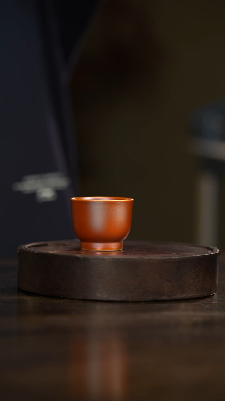 32柴房陶瓷柴烧金红主人杯