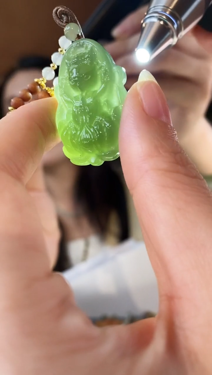 和田玉未镶嵌颈饰九尾狐和田玉项链