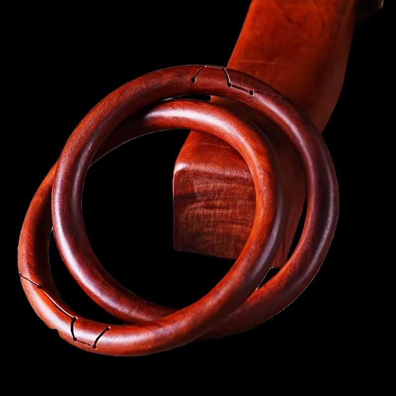 天然雷击枣木挂脖乾坤圈镯雕刻雷击木七星六星讳字款手把件手持