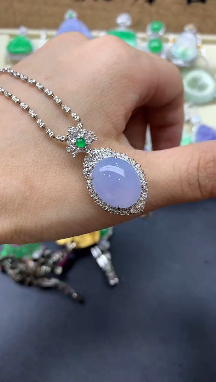 【闪购商品】翡翠吊坠(不含链)18K金镶嵌632-中国好珍宝