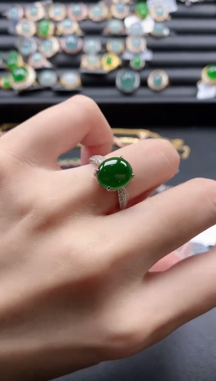 【闪购商品】翡翠戒指银S925镶嵌51151
