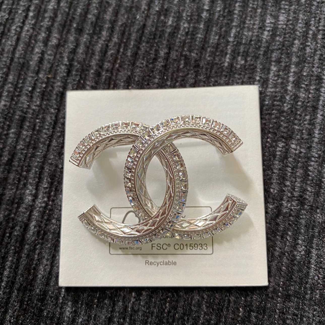 99新 Chanel/香奈儿 精致 经典 双C  菱格纹胸针AY0168