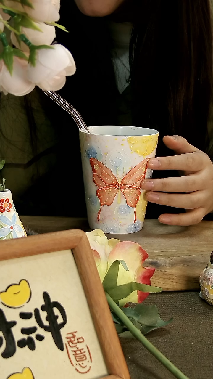 【闪购商品】万花沥线陶瓷杯杯杯