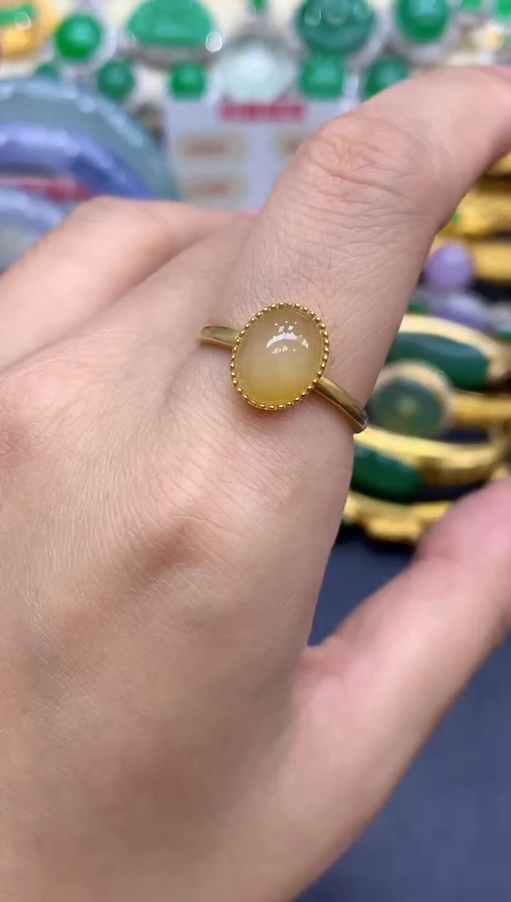 18K金镶嵌戒指翡翠357-中国好珍宝