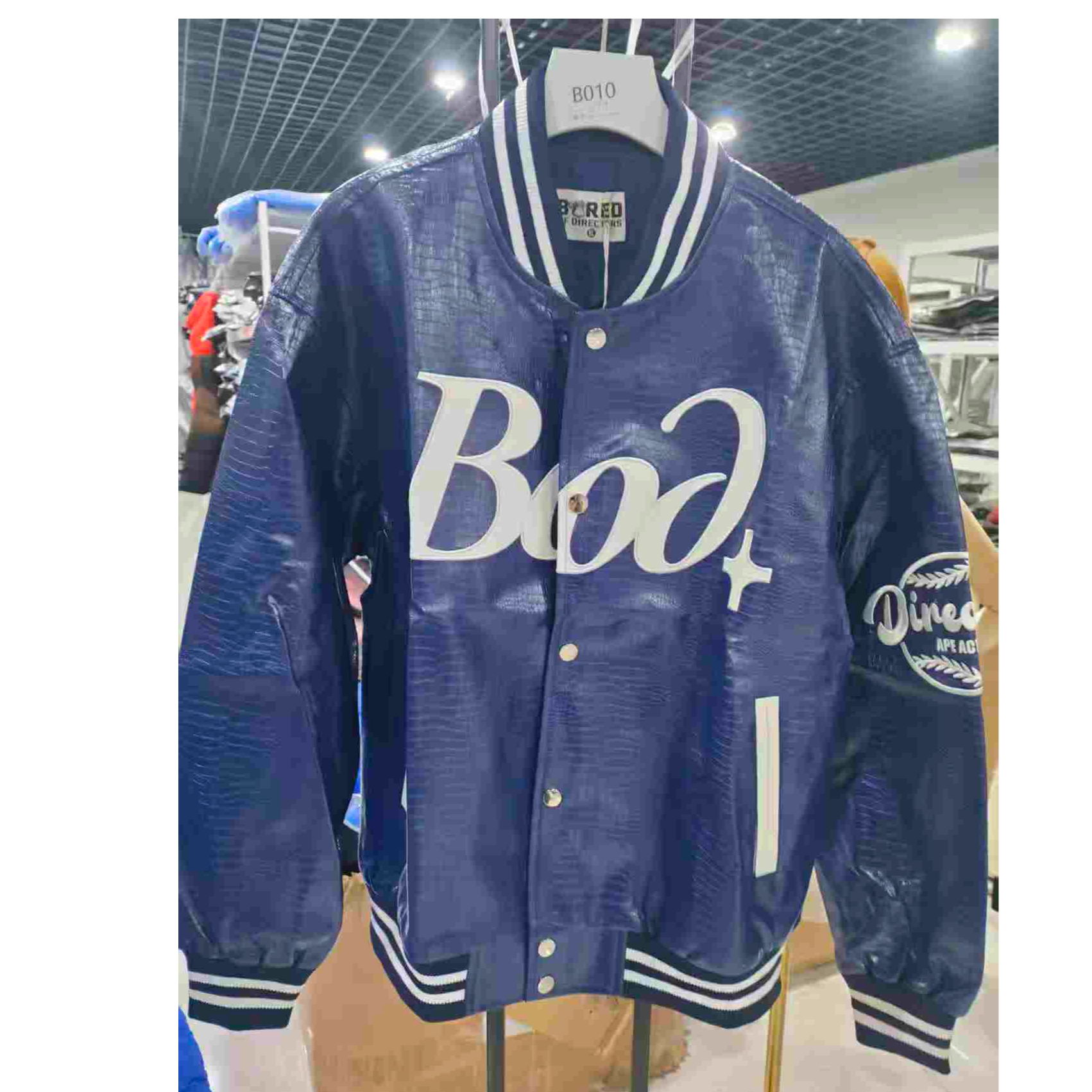 BOD-PU棒球服外套时尚休闲百搭