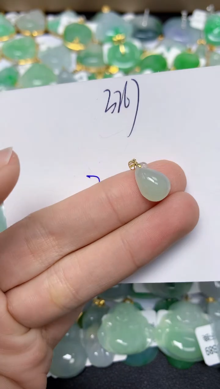 【闪购商品】翡翠颈饰18K金镶嵌 天然翡翠A货