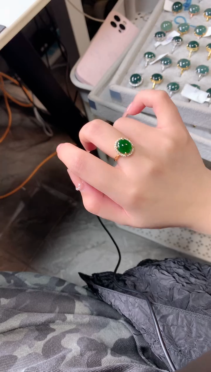 【闪购商品】翡翠戒指银S925镶嵌51241
