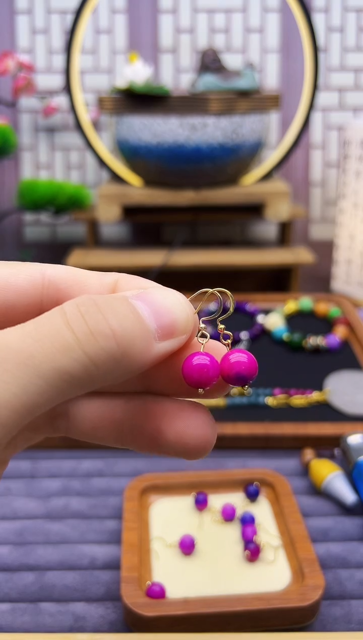 苏纪石（舒俱来）14K金镶嵌耳钉E05