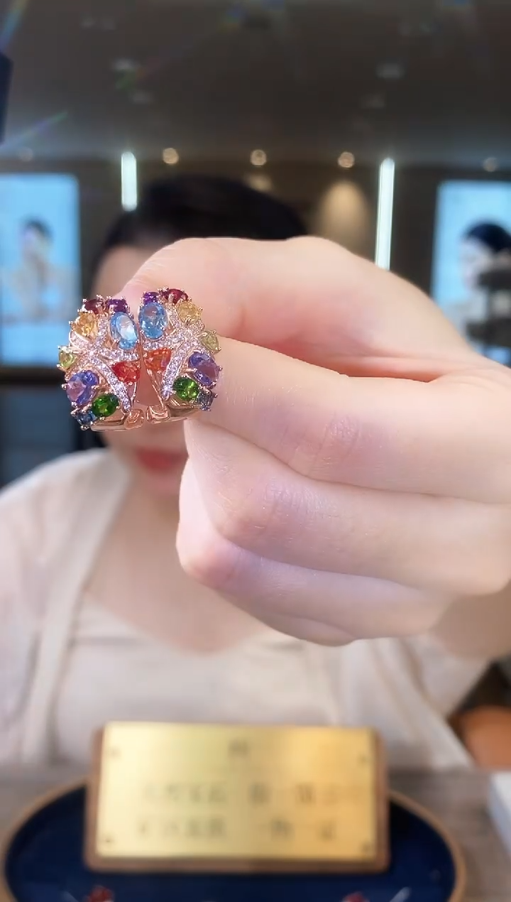 【闪购商品】水晶耳饰银S925镶嵌09天然宝石