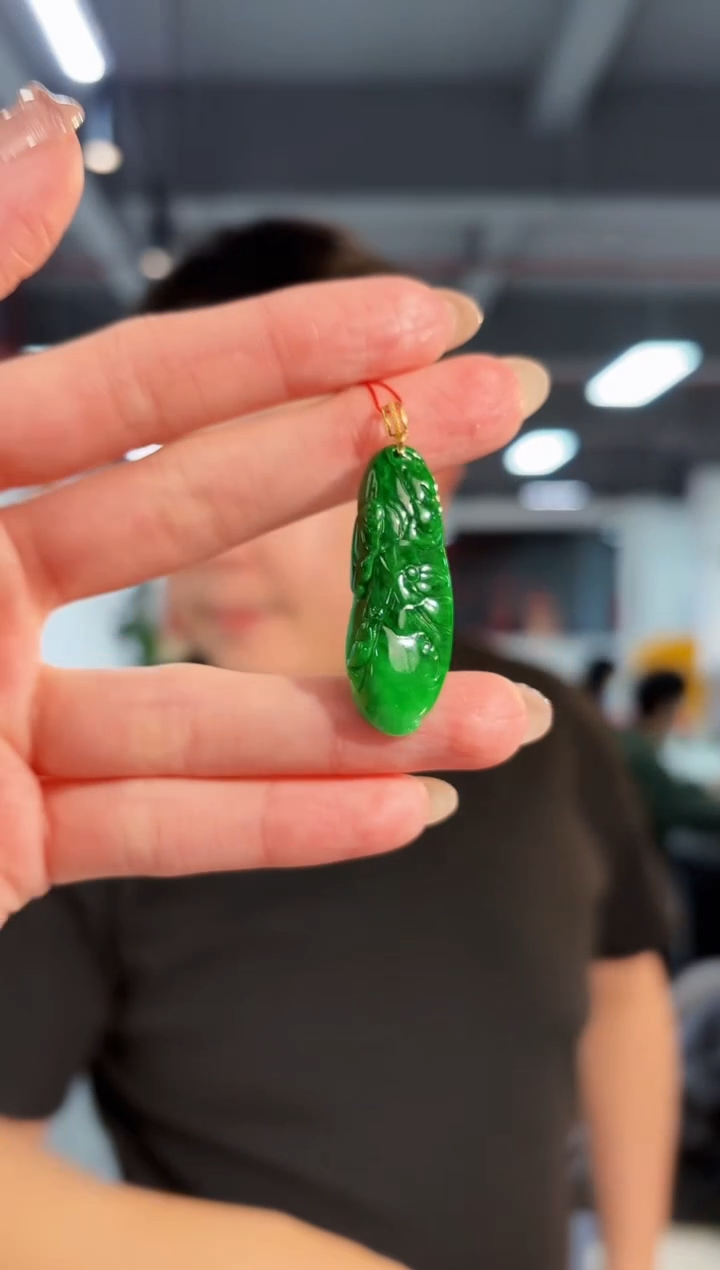 【闪购商品】翡翠颈饰18K金镶嵌缅料A货/支持复检/一件