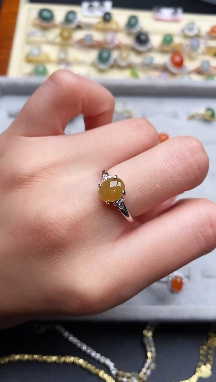 【闪购商品】翡翠戒指银S925镶嵌33333333+6