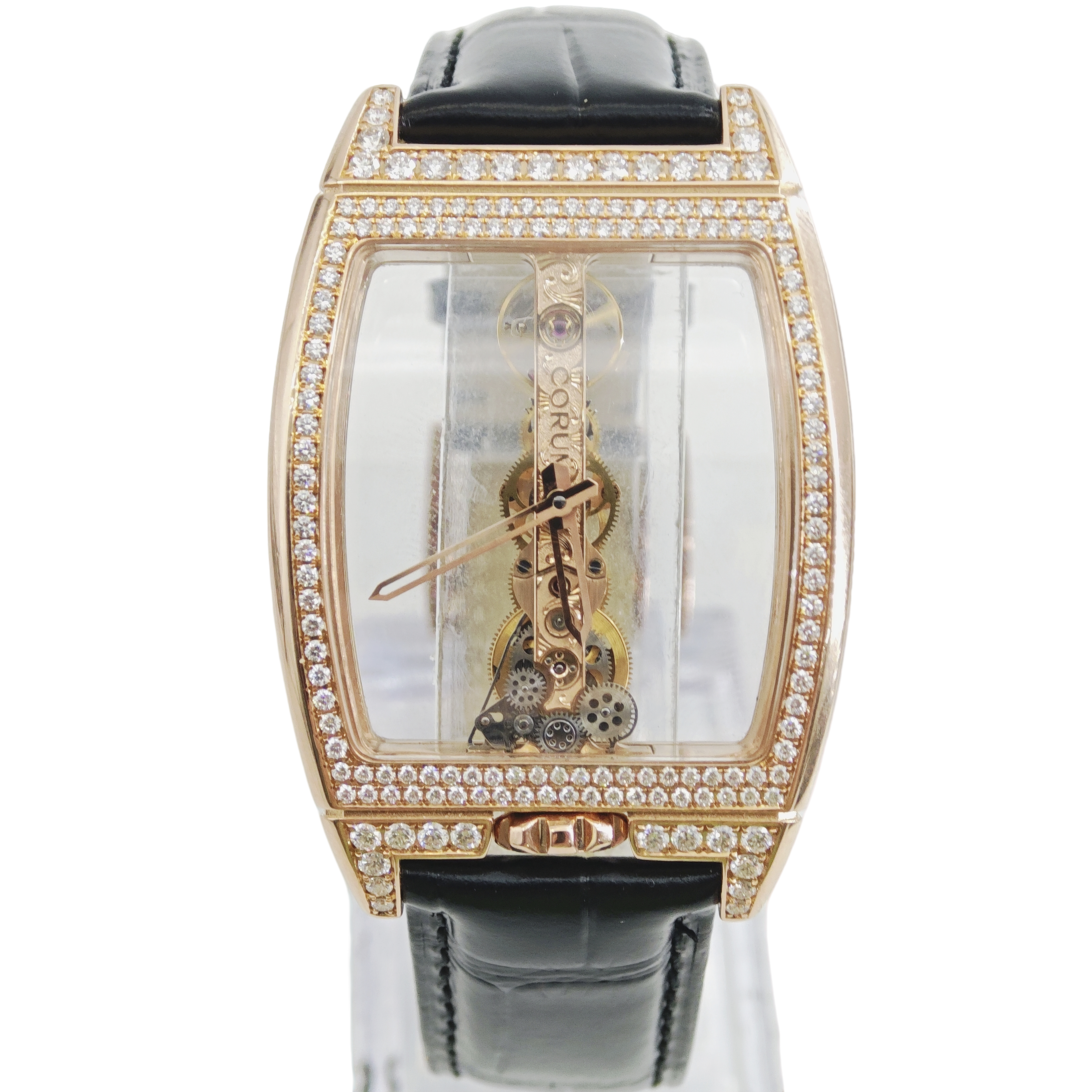 95新 CORUM/昆仑表 金桥系列 手动机械 原钻男表 34x50mm 18k金
