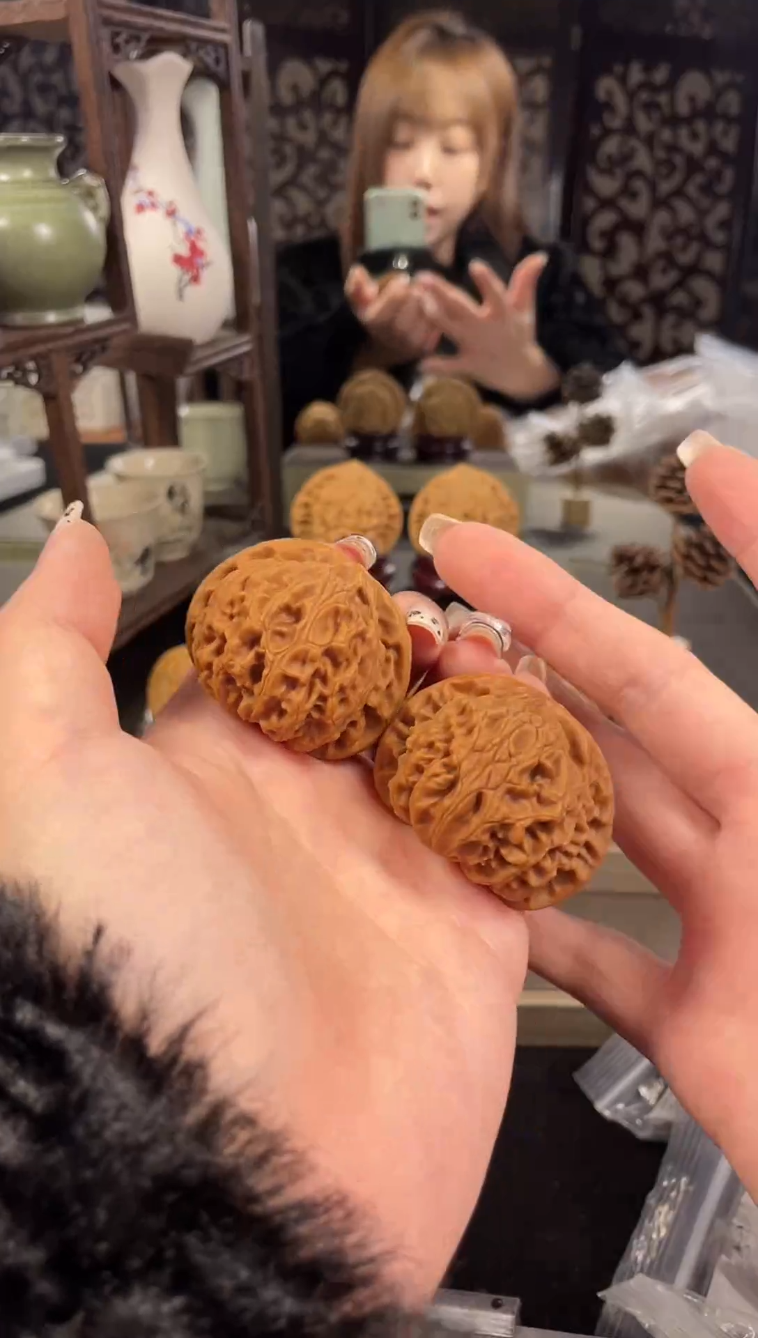 【闪购商品】文玩核桃把件宫灯44尺-7