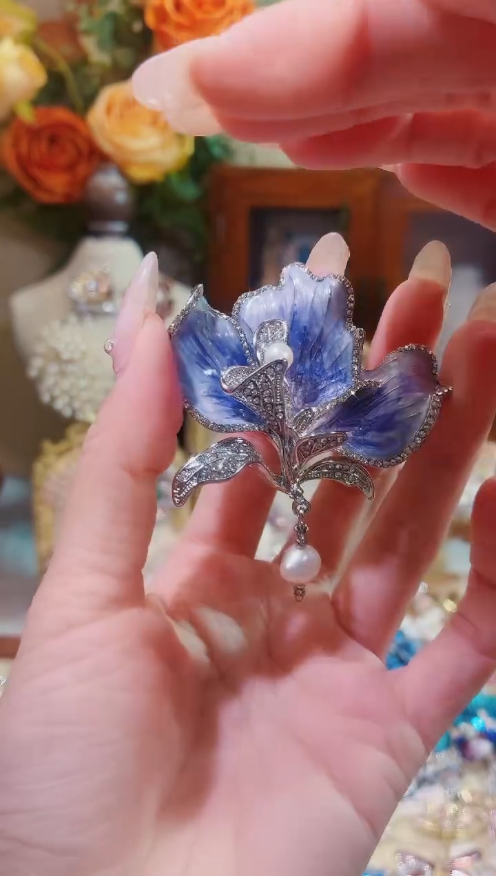 合成立方氧化锆铜合金紫瓣兰心